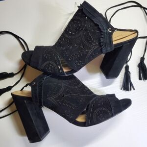 Ivanka Trump Karah Boho Dress Sandal Black Suede